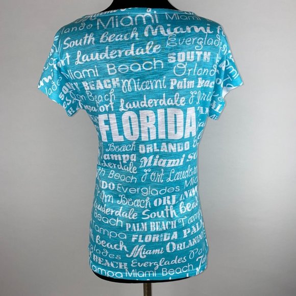 Sweet Gisele M Florida Themed Rhinestone Accented T-Shirt Beach Vacation - Picture 8 of 12